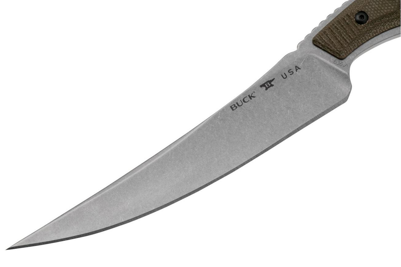 Buck PakLite Processor Pro 636GRS Green Micarta, vaststaand mes