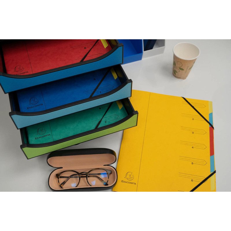 Trieur carte Exacompta 7 divisions couleurs assorties