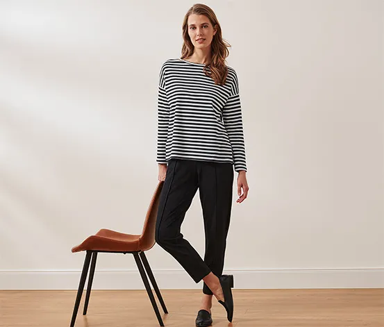 Gestreiftes Langarmshirt