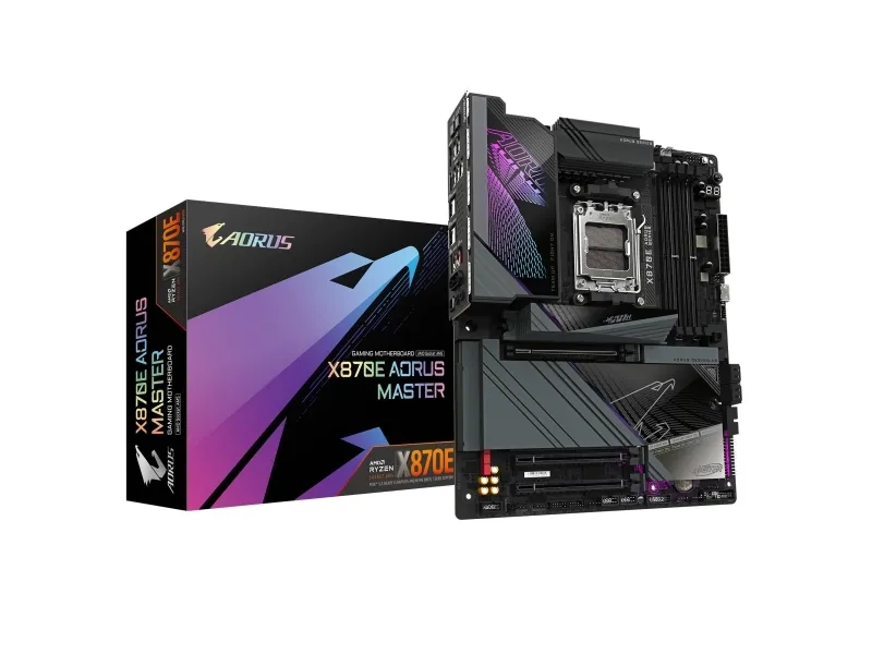 AORUS X870E MASTER - Bundkort - ATX - Socket AM5 - AMD X870E Chipset - USB-C 3.2 Gen 2x2, USB4, USB 3.2 Gen 1, USB 3.2 Gen 2 - 5 Gigabit Ethernet, Bluetooth, Wi-Fi 7 - onboard grafik (CPU påkrævet) - HD Audio (8-kanaler)