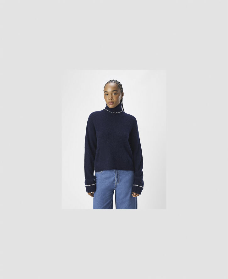 Object OBJNETE L/S RE KNIT PULLOVER 135 Sky captain/sandshell