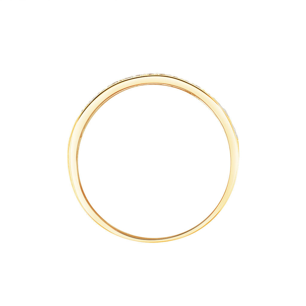 Bague Banda Or Jaune Oxyde De Zirconium