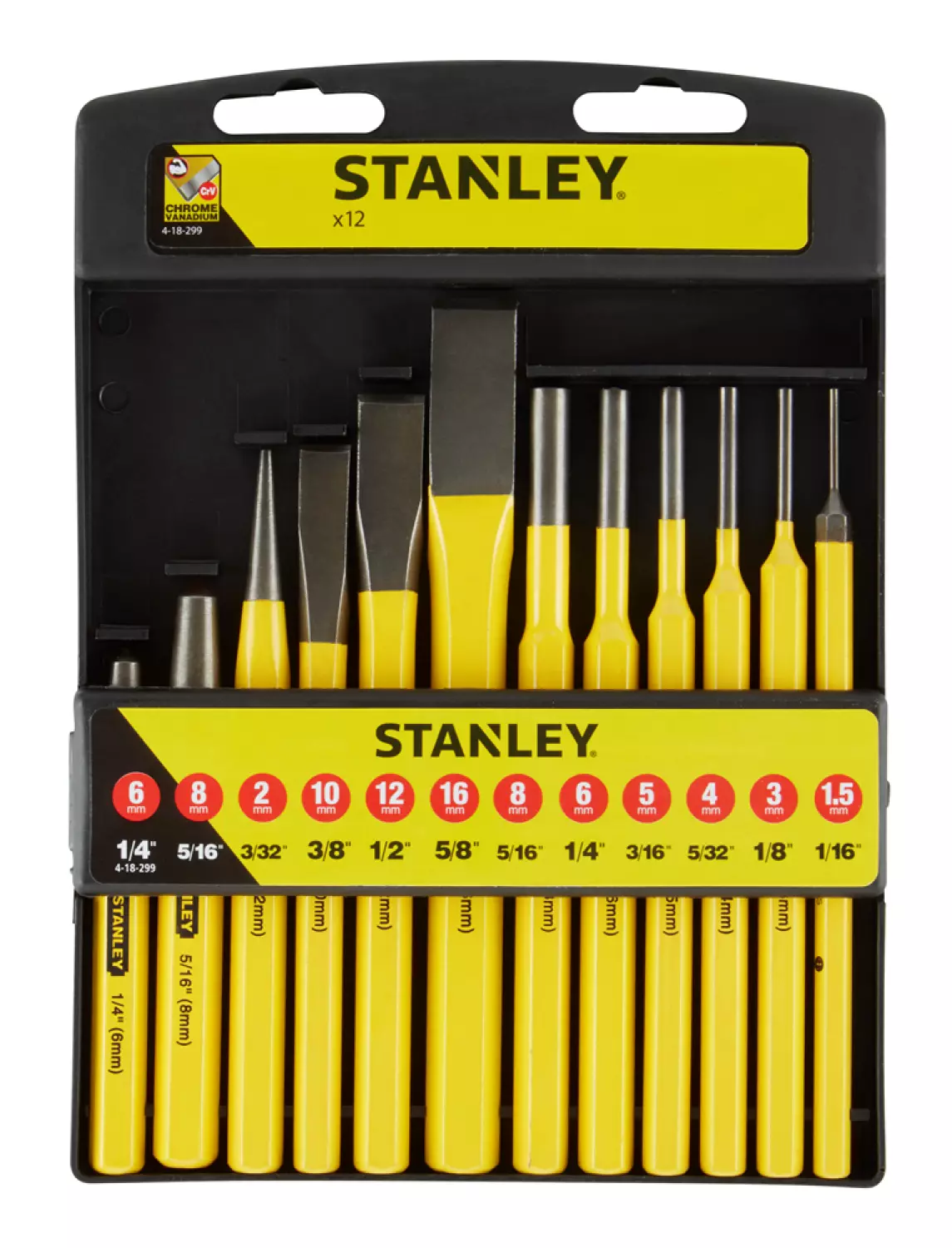 Stanley 4-18-299 12-delig Koudbeitel en drevel set
