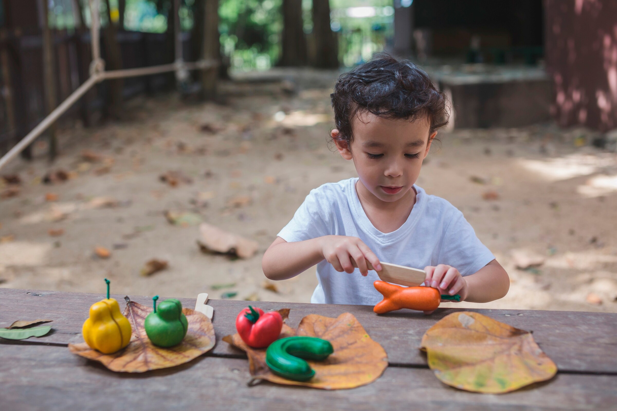 PlanToys Krummes Obst & Gemüse Set