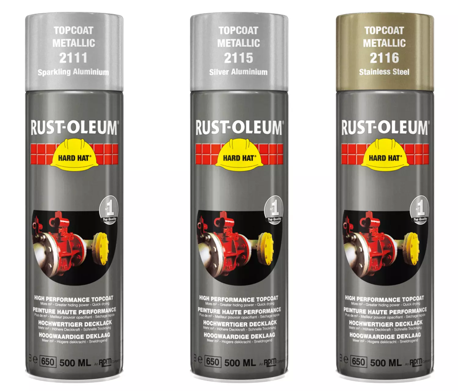 Rust-Oleum Hard Hat 2116 - roestvrijstaal - 0,5L