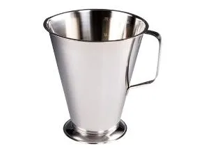 Målekande 2 ltr Ø17x20 cm Konisk med Graduering Rustfri stål,5 stk/pk