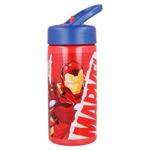 Garrafa de água com canudo dos Vingadores, 410ml