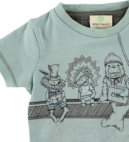 En Fant T-Shirt - Mint m. Dyr