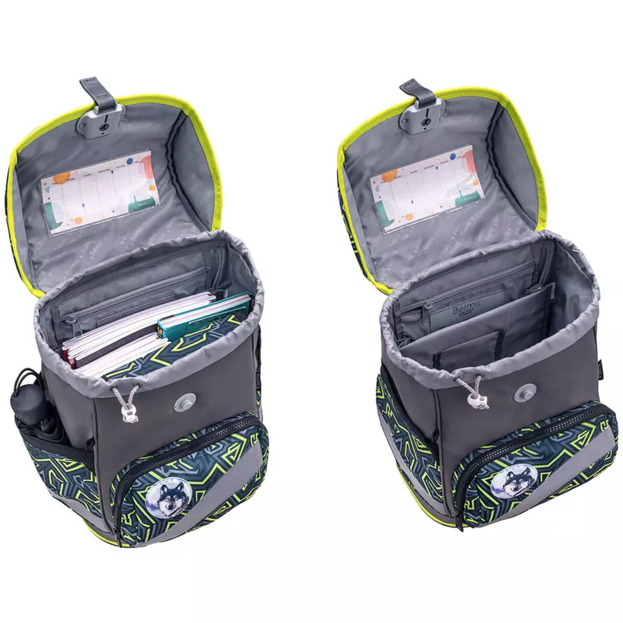 Belmil Schulranzen Premium Smarty Plus Set 5-teilig Iguana