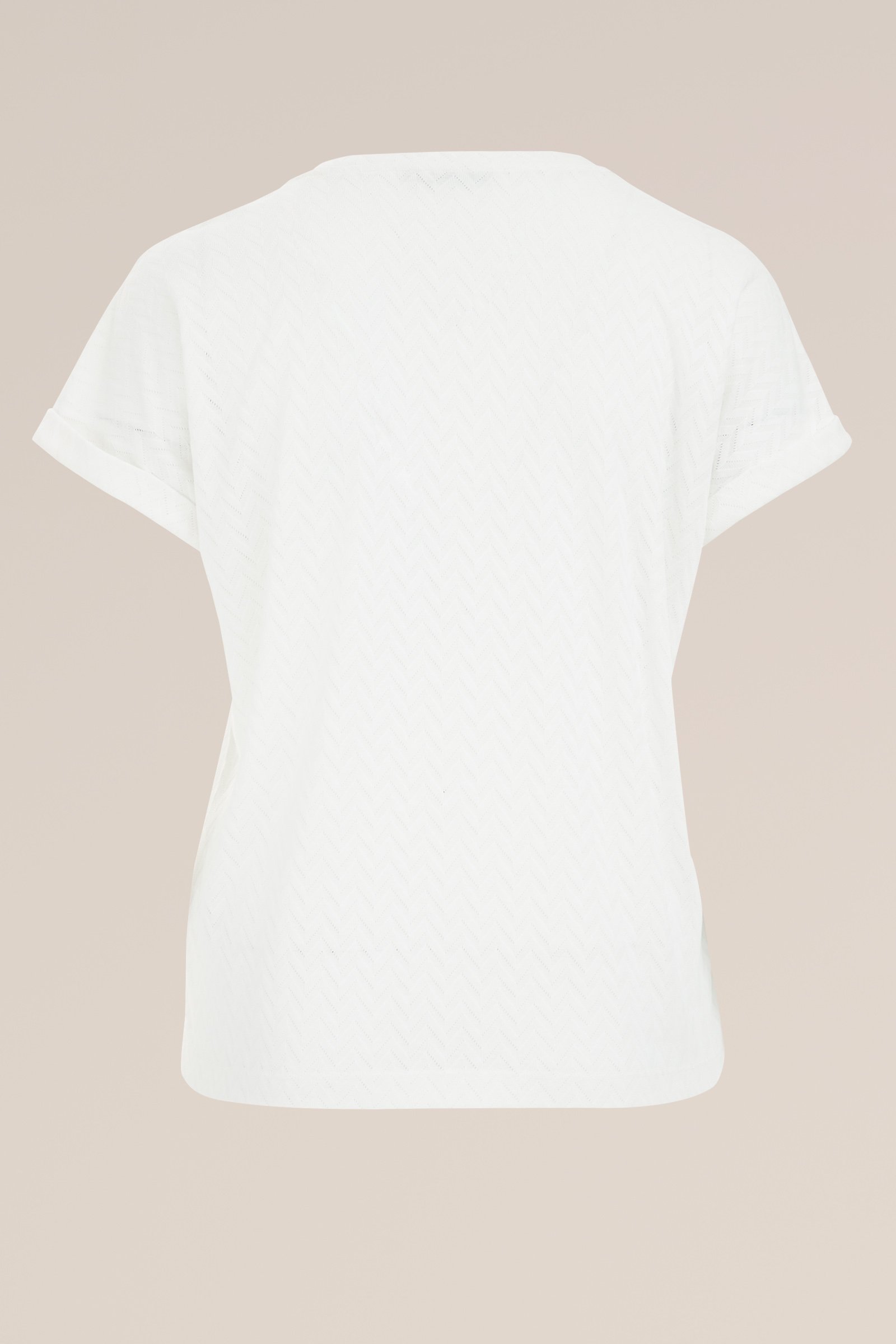 T-shirt met opengewerkt dessin - Curve WE Fashion Wit