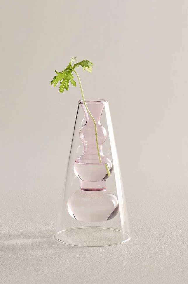 TILO PINK glassvase høyde 18 cm