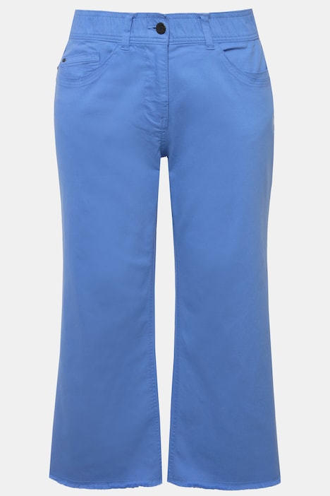 Jeans Mary, weites Bein, Fransensaum, Stretch