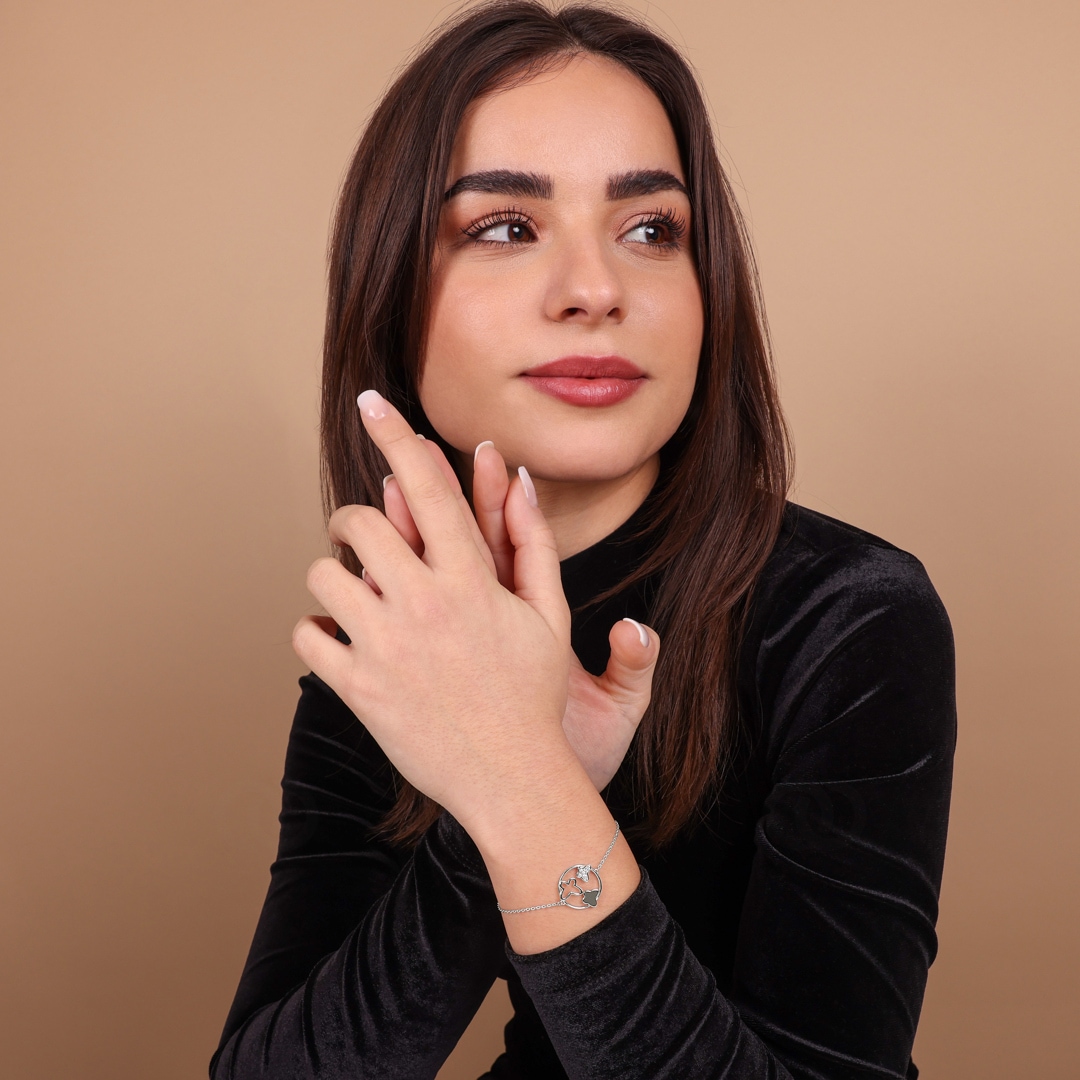 Armband 925 Silber rhodiniert Schmetterlinge mit Zirkonia 19cm