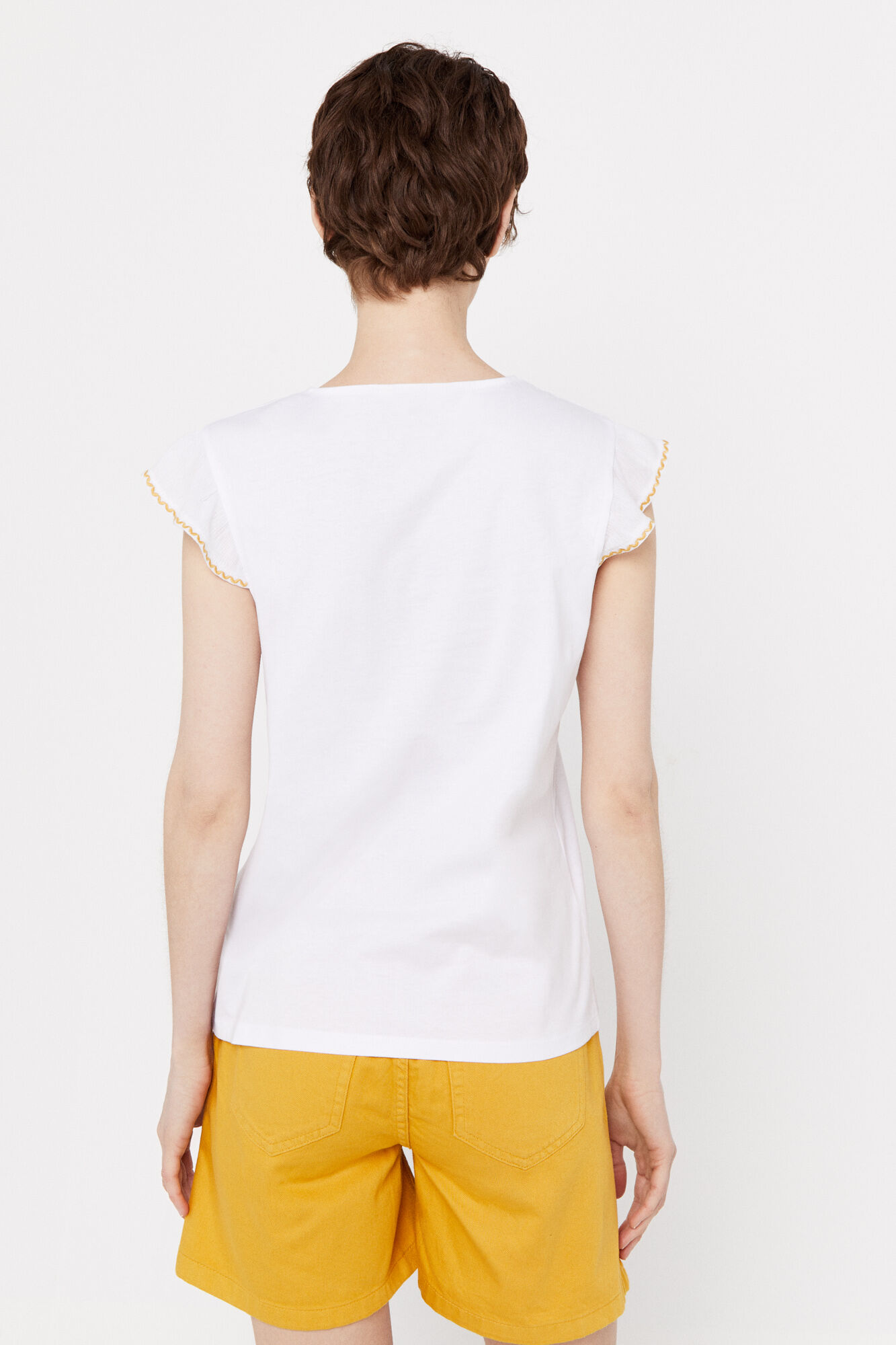Blusa bordada com flores - Branca