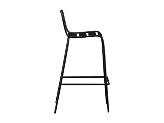 Lot de 2 chaises hautes de jardin empilables en métal - Noir - MIRMANDE de MYLIA