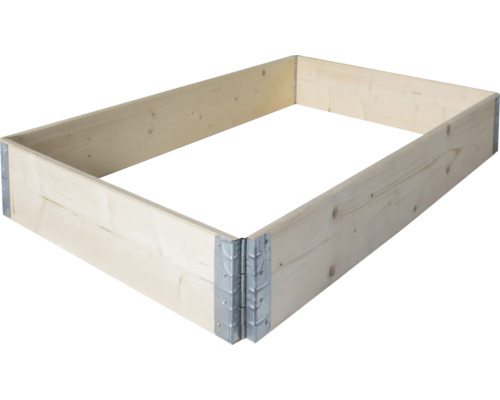 Modulair systeem voor verhoogde tuinbedden, palletframe BUILDIFY sparrenhout 120 x 80 x 20 cm natuur