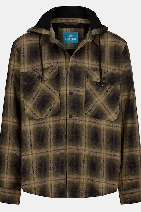 Boston Park Karo-Hemdjacke, Kapuze, Fleecefutter, bis 74