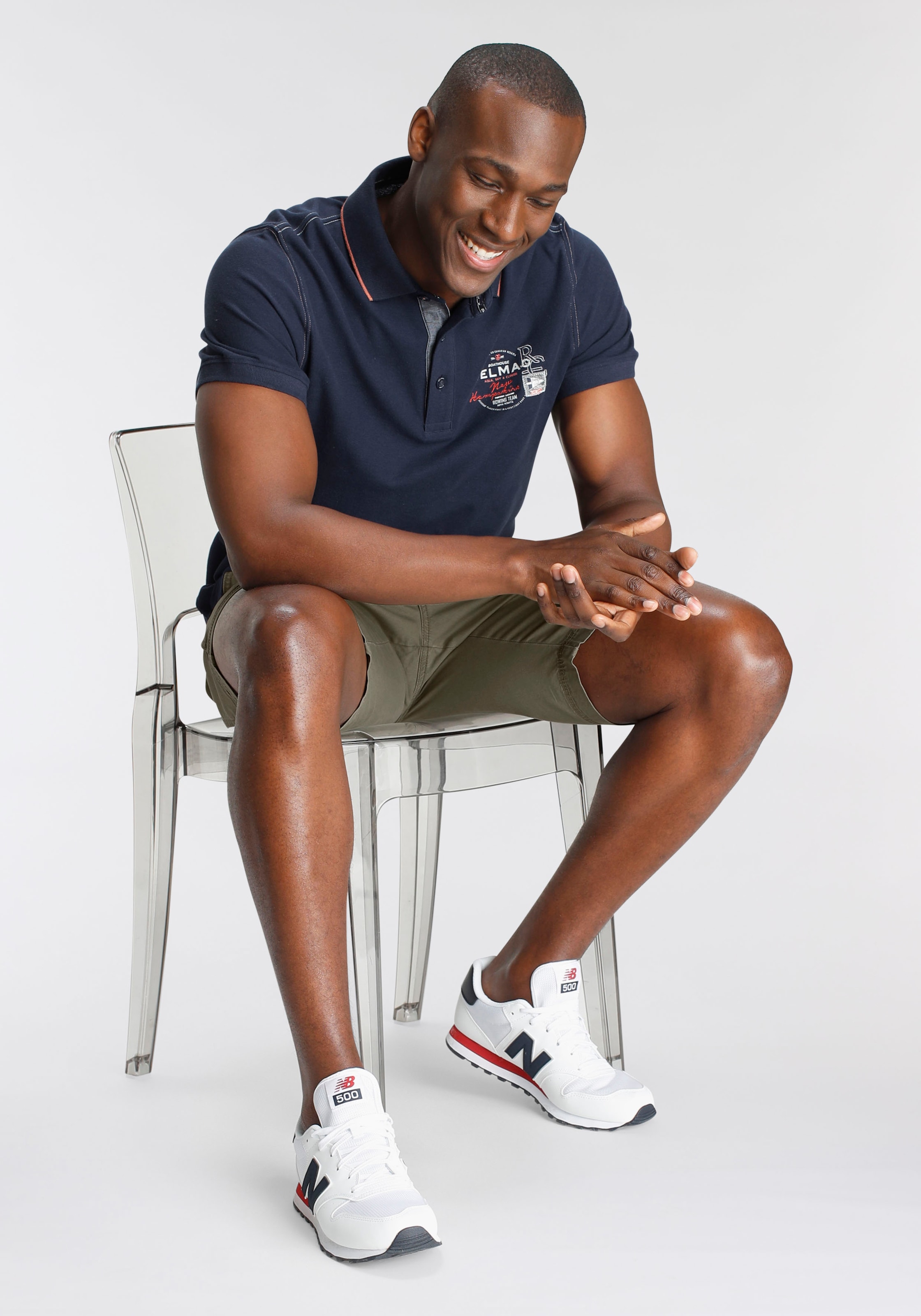 DELMAO Poloshirt , Kurzarm,  mit Rippbündchen,  Polokragen