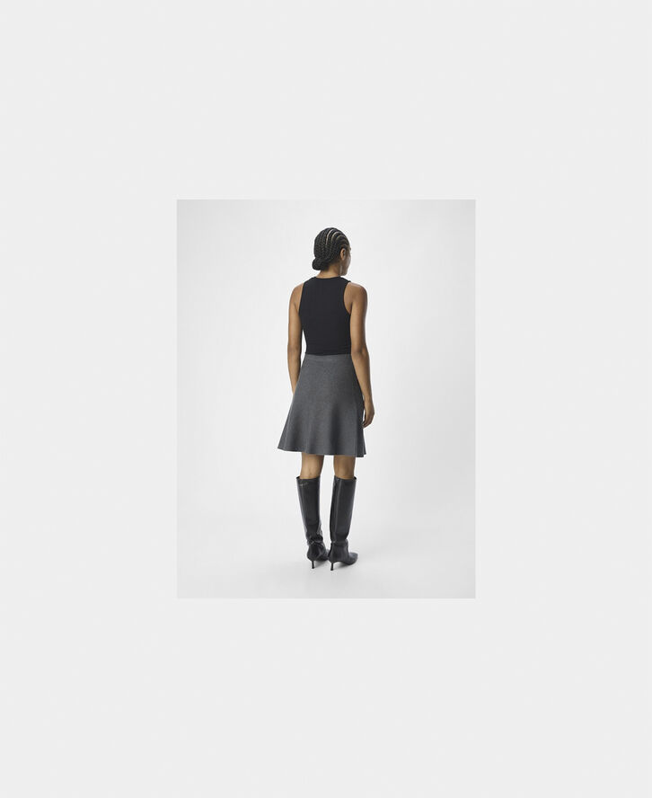 Object OBJREYNARD HW SHORT KNIT SKIRT DIV Dark grey melange