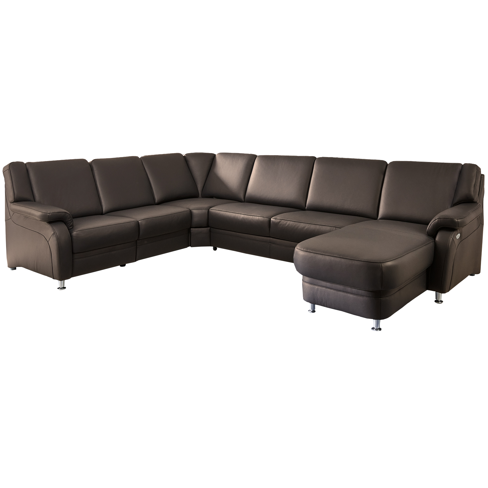 polsterpower Ledersofa - dunkelbraun - Basismodell -Canapé rechts