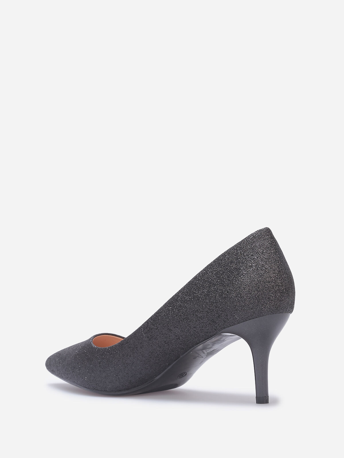 Escarpins pailletés à talon fin- Noir