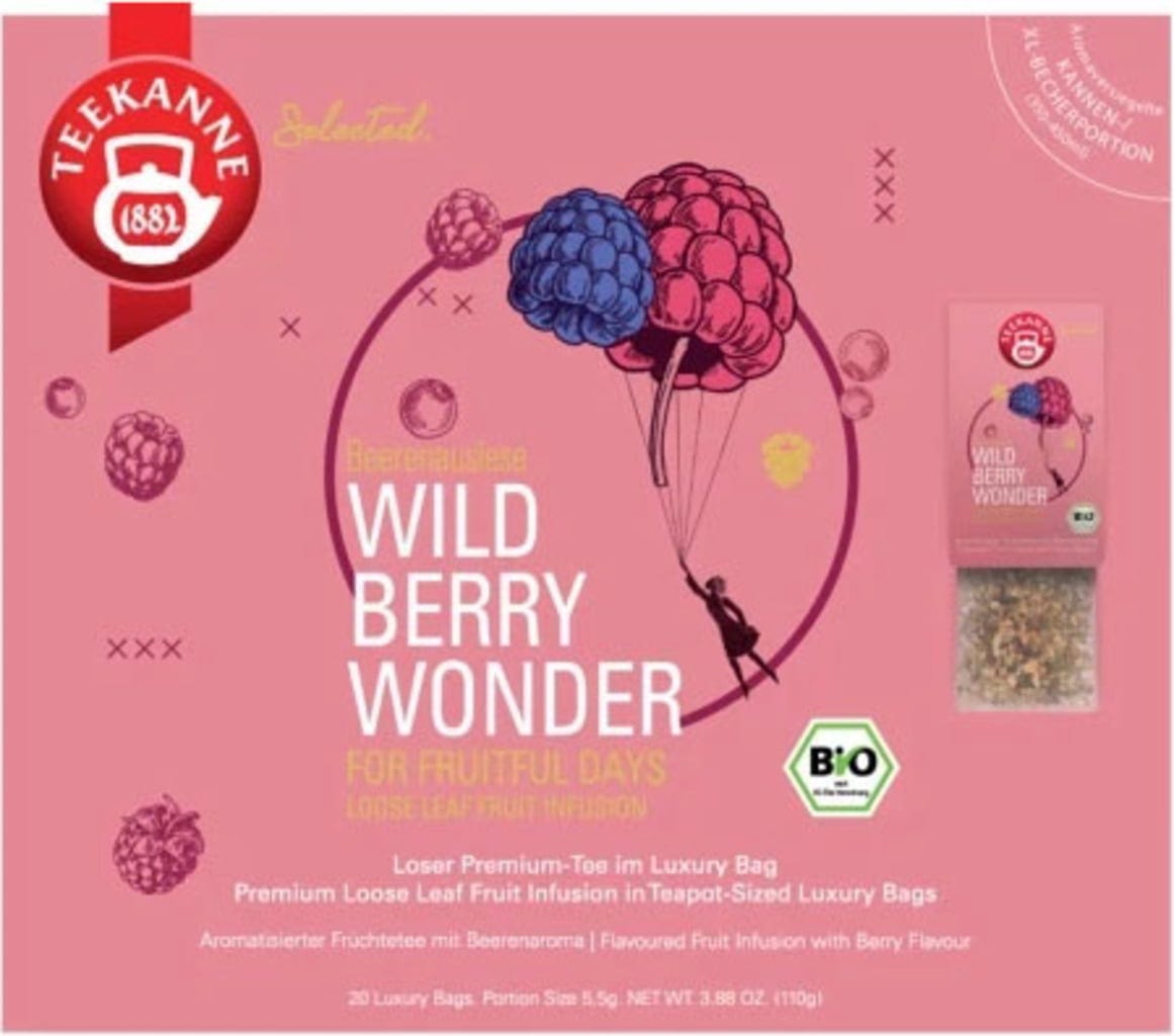 TEEKANNE  Bio Luxury Bag  Wild Berry Wonder, 20 Beutel (110 g)