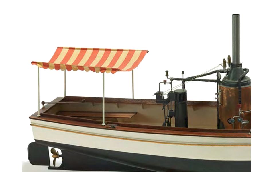Bausatz Dampfschiff African Queen, 740 mm 1:12<br>Dampfschiff Modellbausatz mit Dampfmaschinen-Attrappe