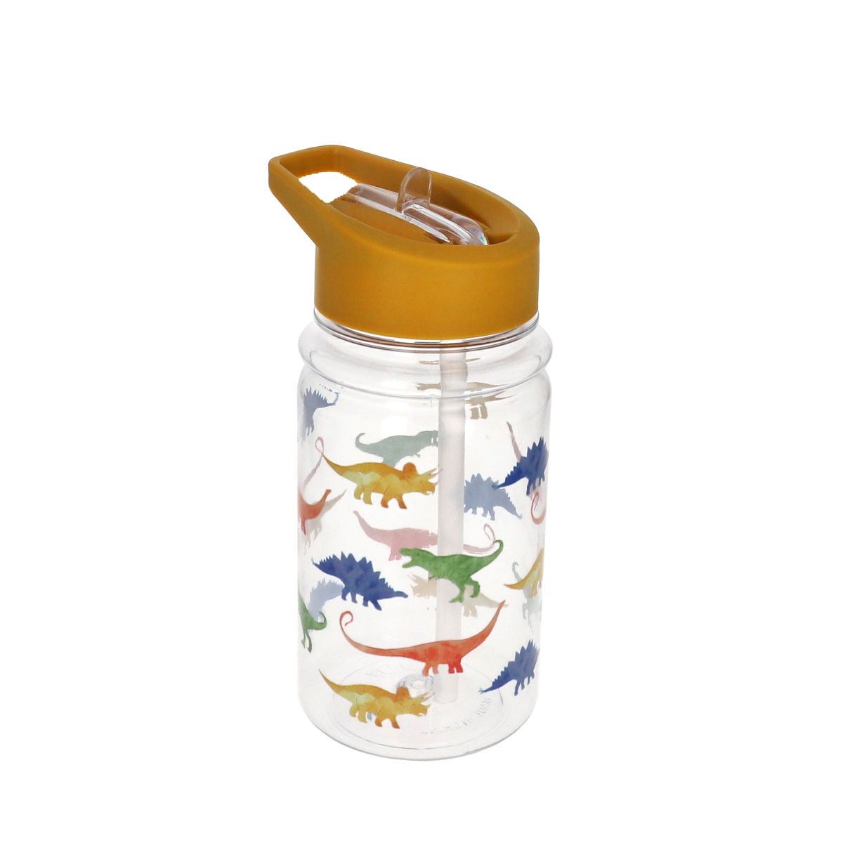 Gourde motif dinosaures moutarde Pause goûter