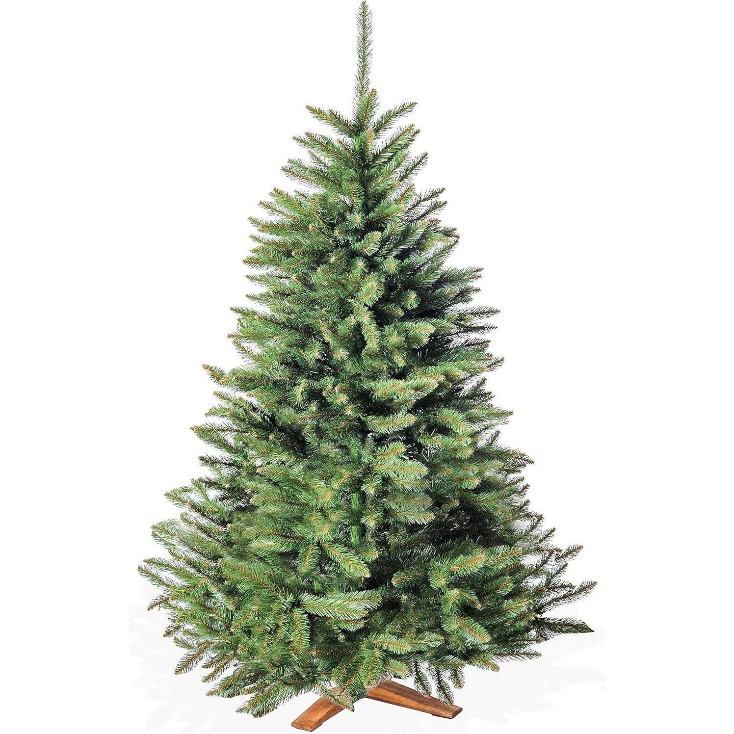 Wolkenland Künstlicher Weihnachtsbaum 220cm in Premium Qualität mit Aufbewahrungstasche und Holzständer – Naturgetreu und mit dicht bestückten