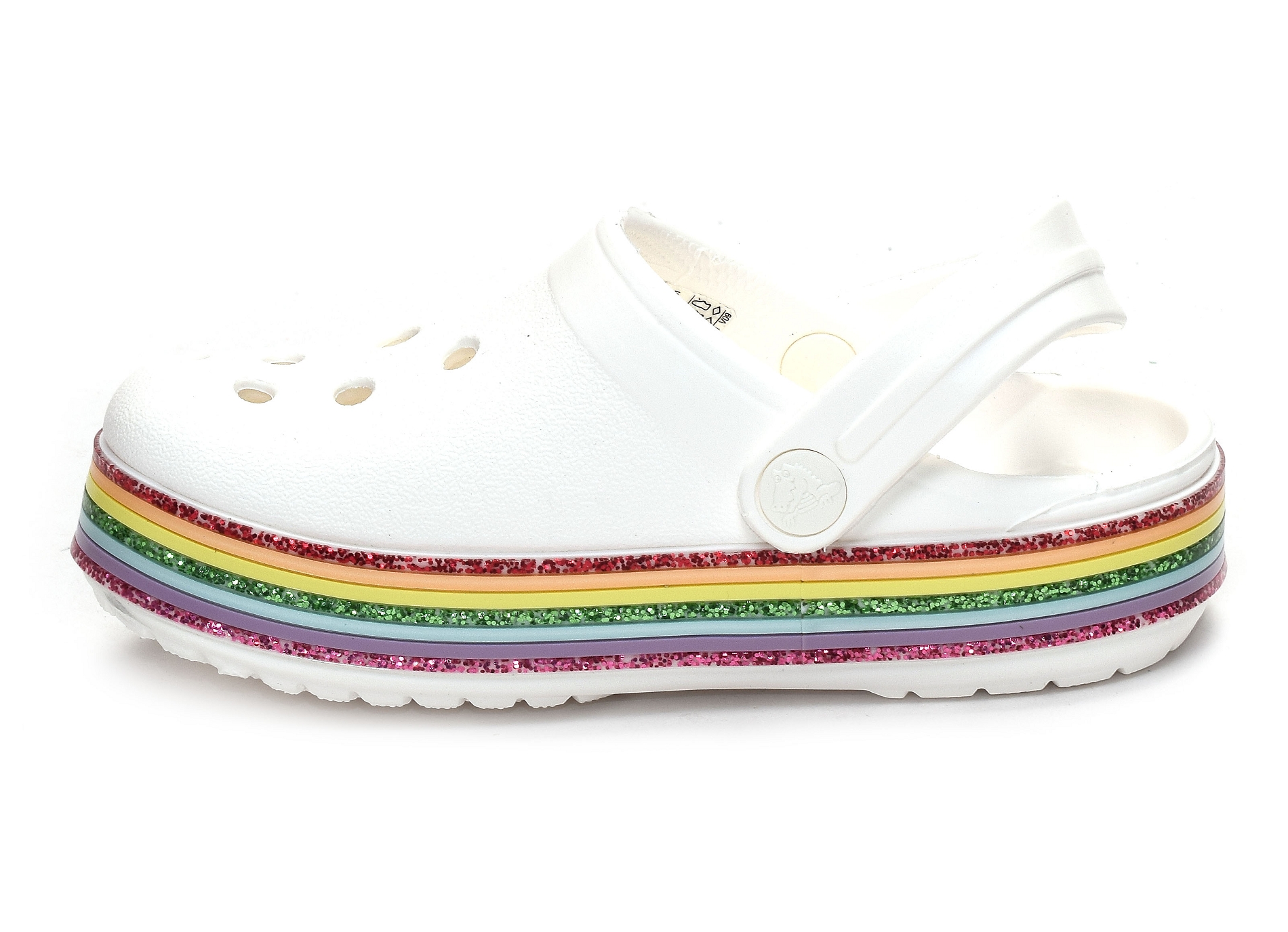 Crocband rainbow blanc