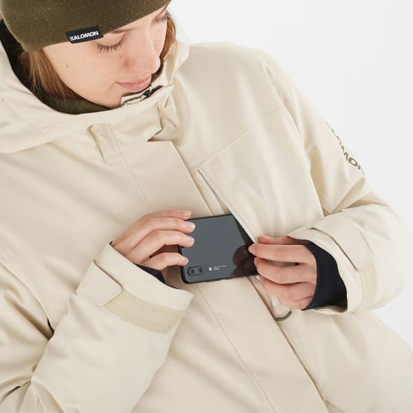 Veste de ski SALOMON STANCE CARGO JACKET W ALMOND MILK