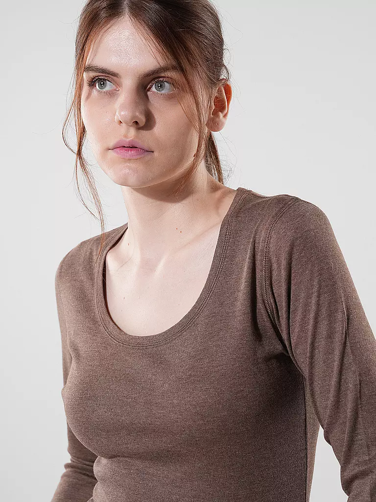 OPUS Langarmshirt SORANA braun