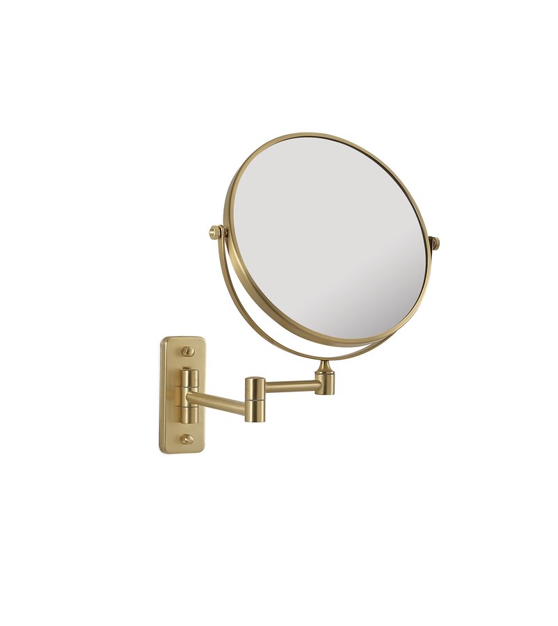 Gedy Gaia scheerspiegel 18cm dubbelzijdig goud mat