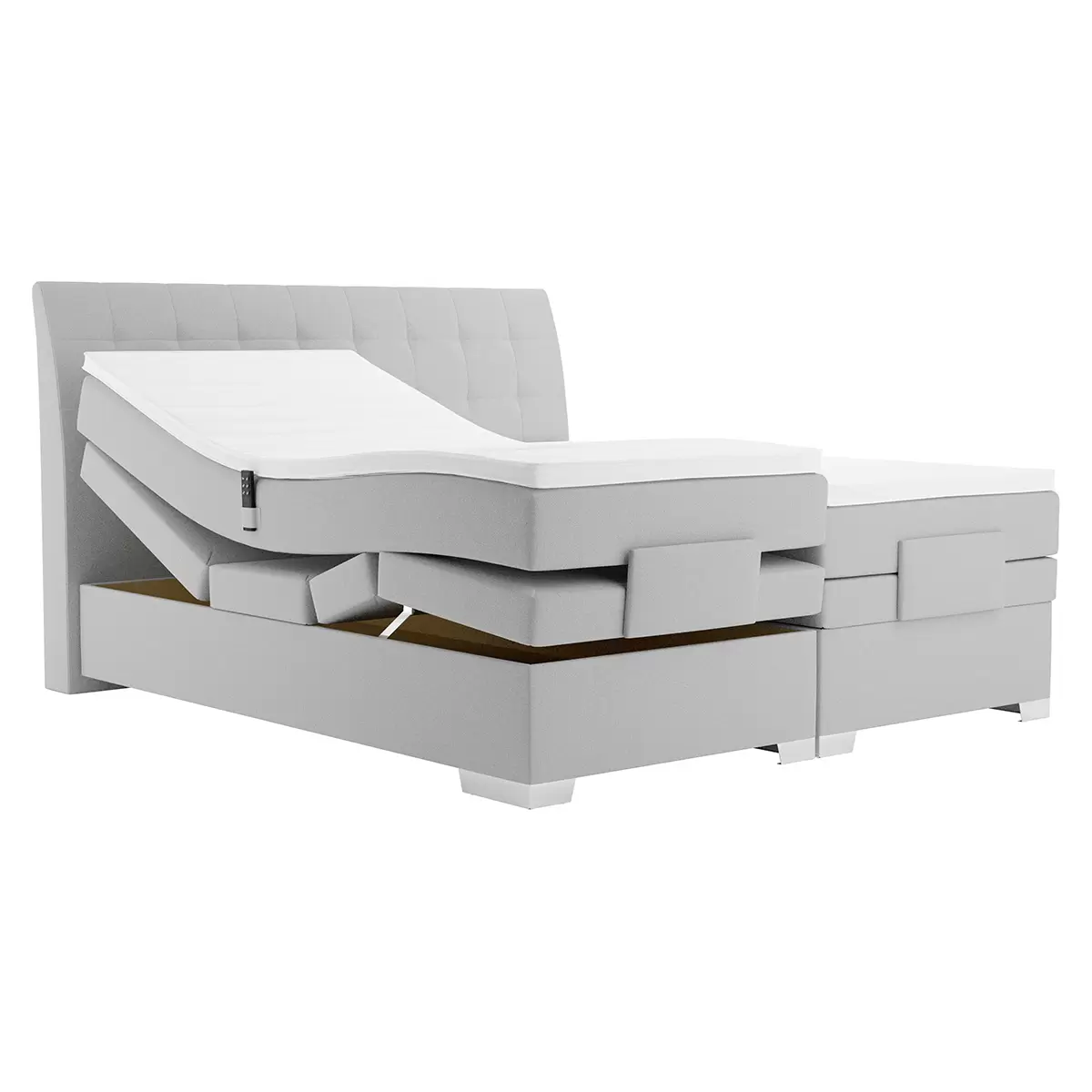 Boxspringbett Astrid 180x200 Hellgrau