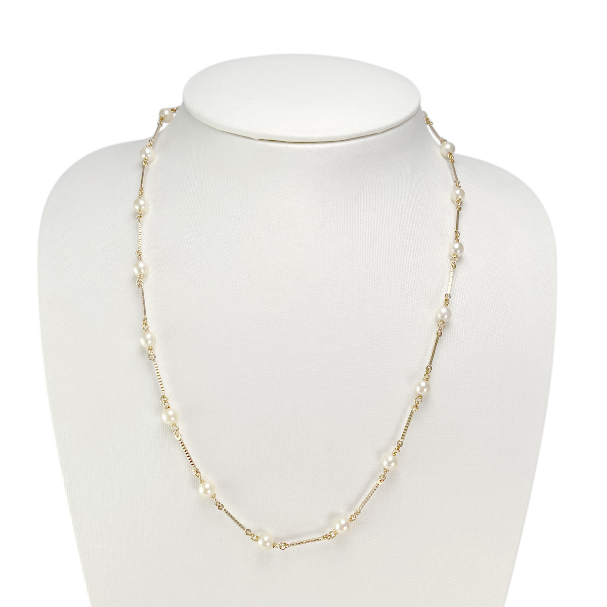 Collier d'occasion or 750 jaune perles de culture 52 cm