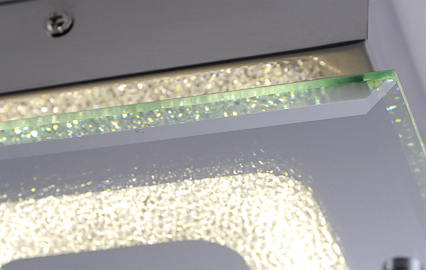 LED Deckenleuchte Lisa chromfarbig 18x18cm 5,8cm Metall Kristallglas