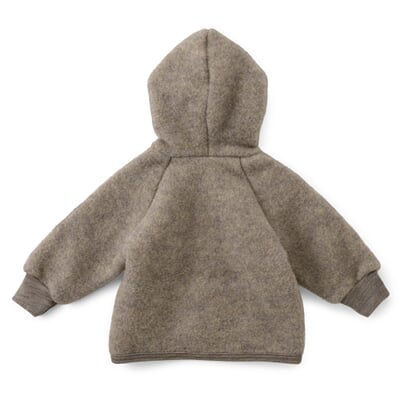 Kinder-Jacke Schurwollfleece, Braunmelange
