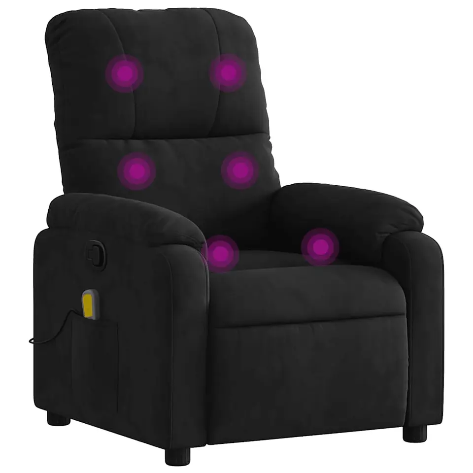 vidaXL - Massagestoel - Zwart - Microvezel