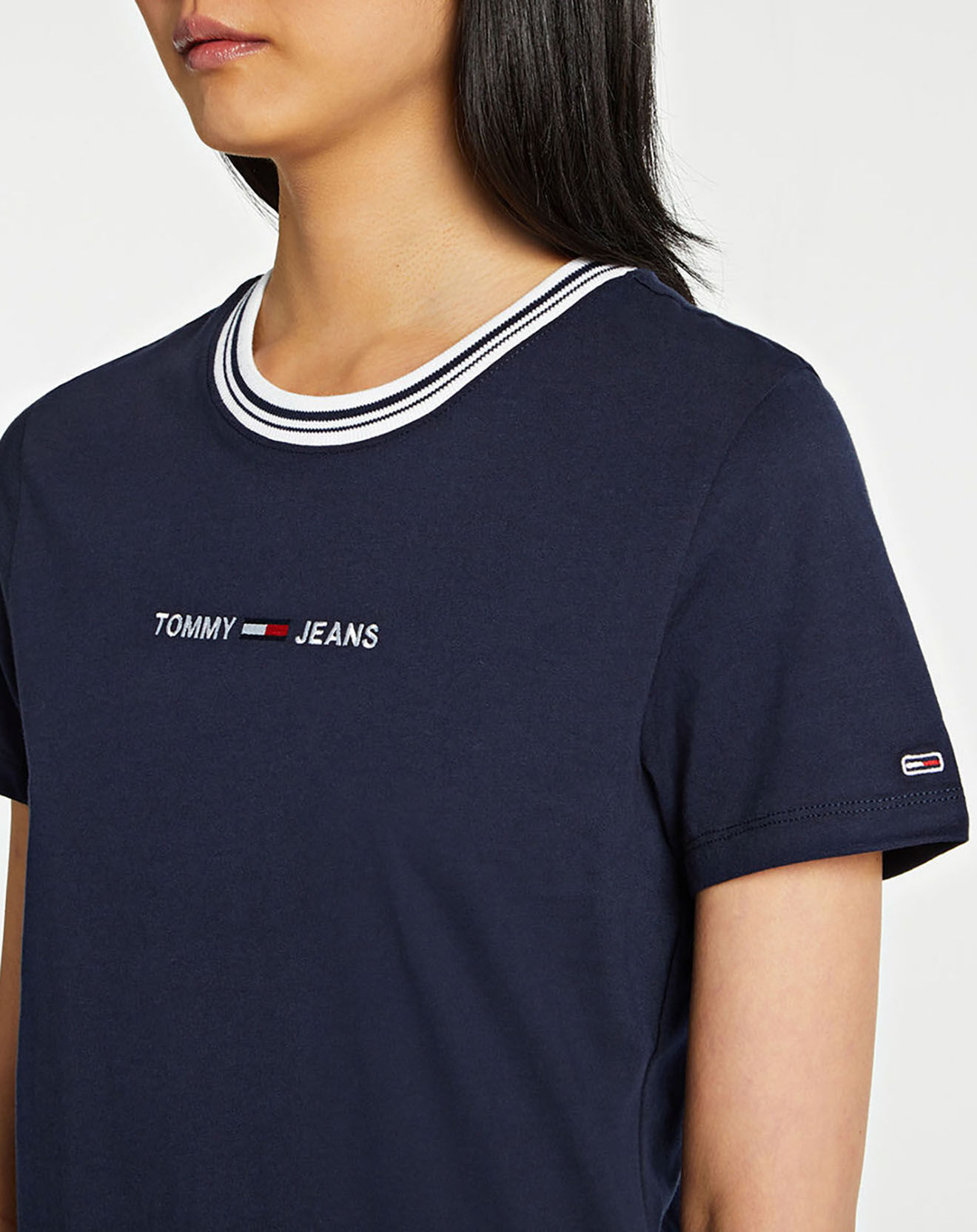 Tommy Jeans T-Shirt logo ringer bleu marine