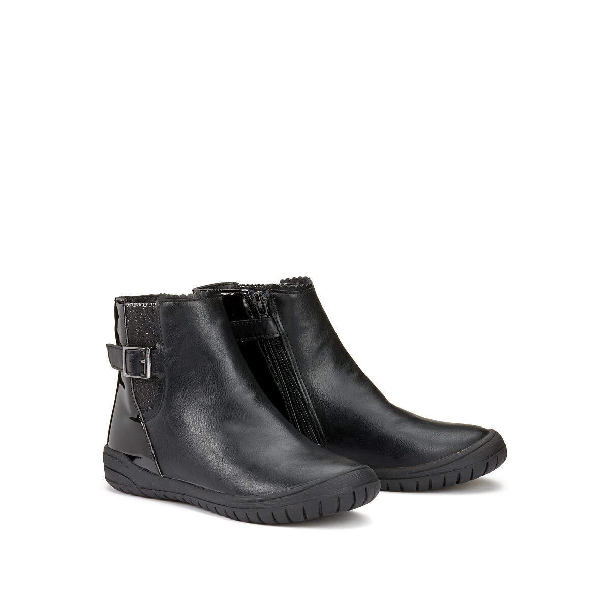 COLEÇÃO LA REDOUTE<br>Botas de cano curto com zíper, elástico e lantejoulas