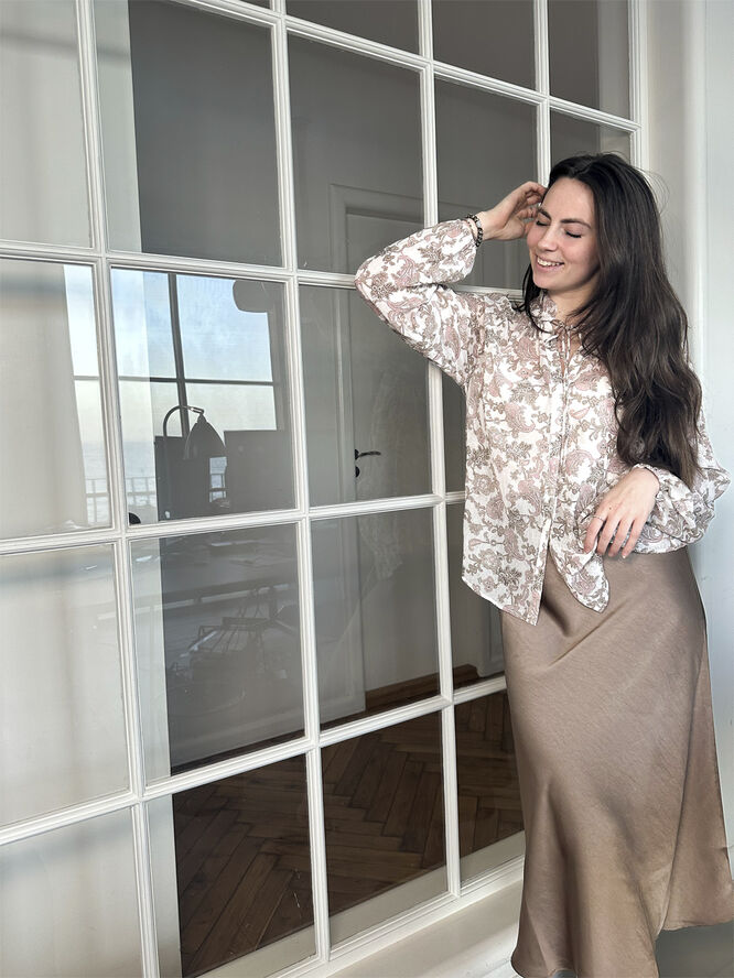 Neo Noir Cobie Glitter Paisley Blouse Hvid