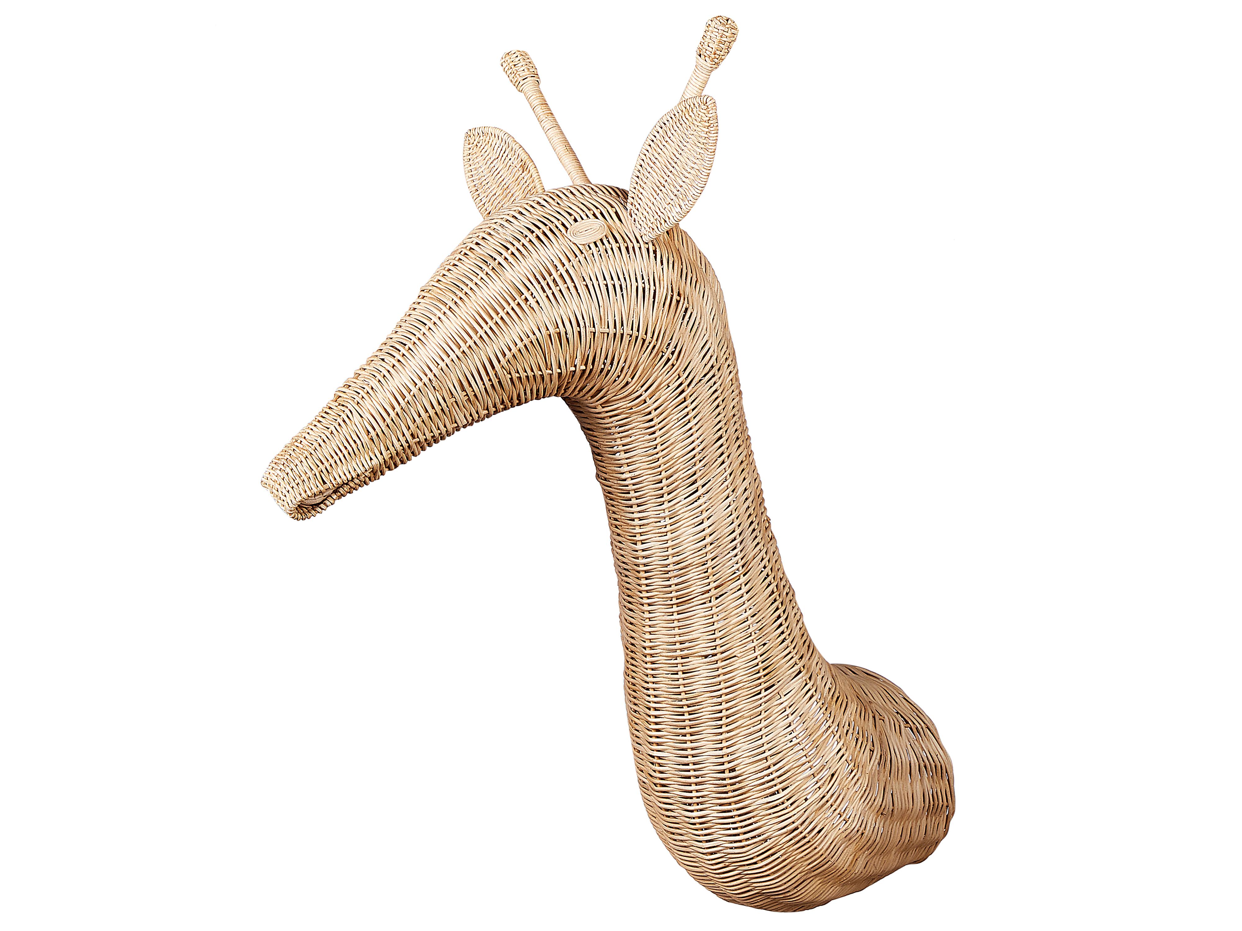 Wanddecoratie Giraf BANANEC Rotan 83 cm Natuurlijk
