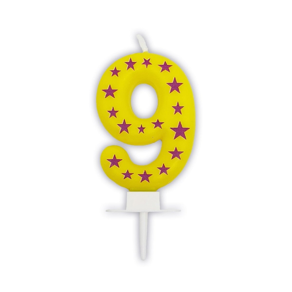 9 Jaar Kaars Geel Met Sterren
