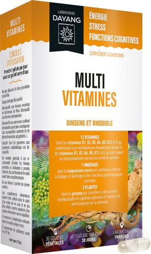 Dayang Multivitamines Ginseng Et Rhodiola 30 Gélules