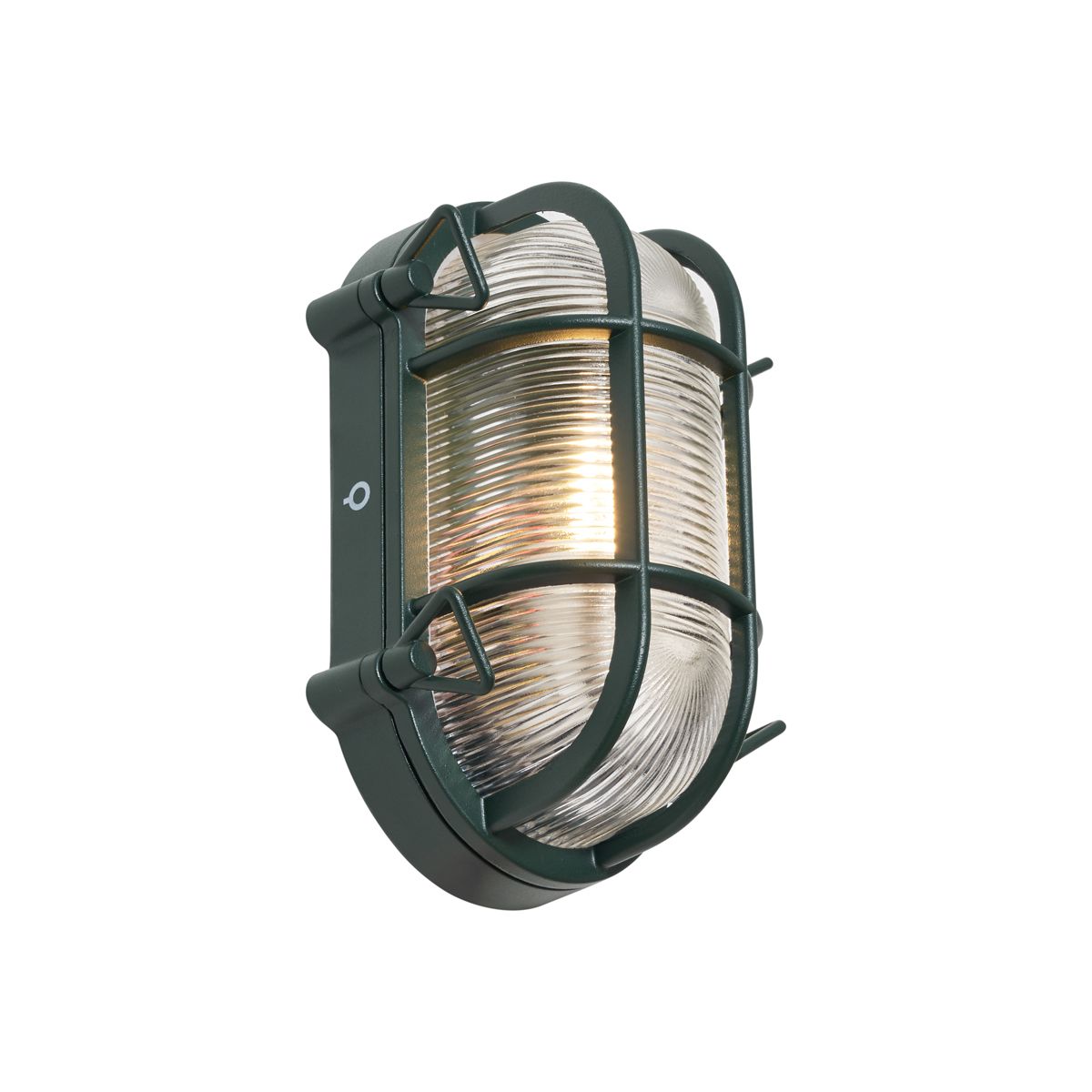 Buiten wand- en plafondlamp donker groen ovaal IP44 - Noutica