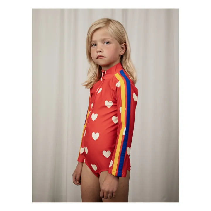 Mini Rodini Maillot de Bain Cœur Matière Recyclée | Rouge