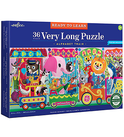 Eeboo Puzzlespiel - 36 Teile - 88,9x25,4 cm - Das lange Alphabet