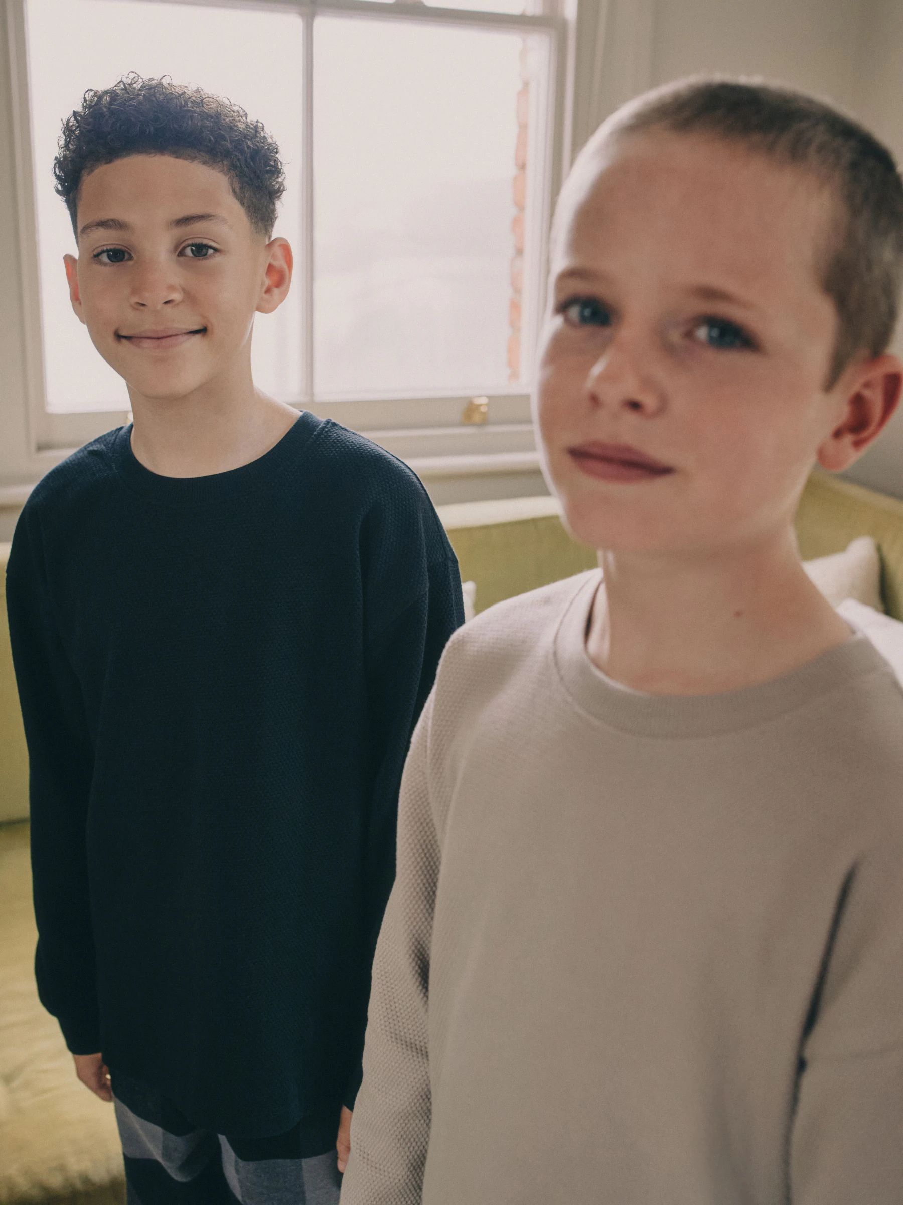 Zwart/grijs - Set van 2 geweven geruite pyjama's met lange mouwen (3-16jr)