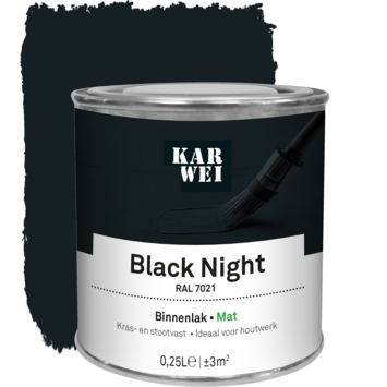 KARWEI binnenlak mat RAL 7021 black night 250 ml