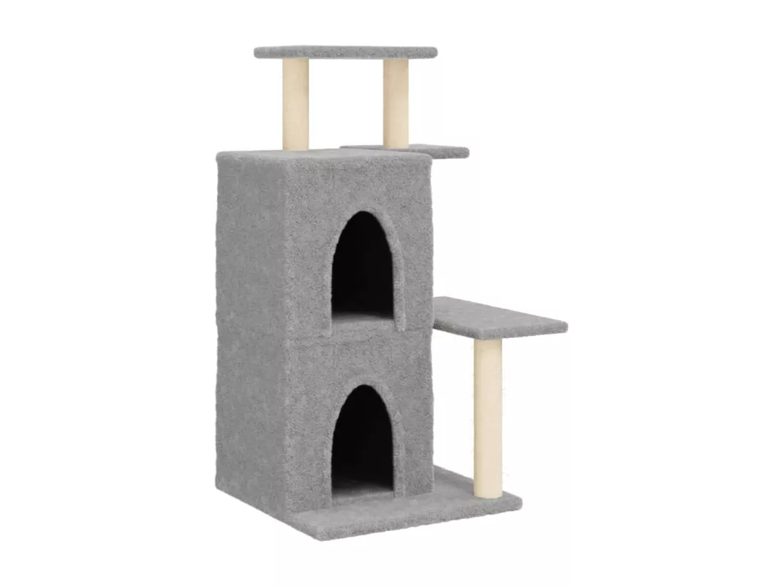 Arbre à chat avec griffoirs en sisal gris clair 97 cm